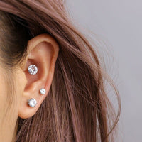 Thumbnail for Chic Cubic Zirconia Helix Non Piercing Magnetic Stud Earring - ArtGalleryZen