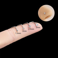 Thumbnail for Chic Cubic Zirconia Titanium Nose Piercing Nose Stud - ArtGalleryZen