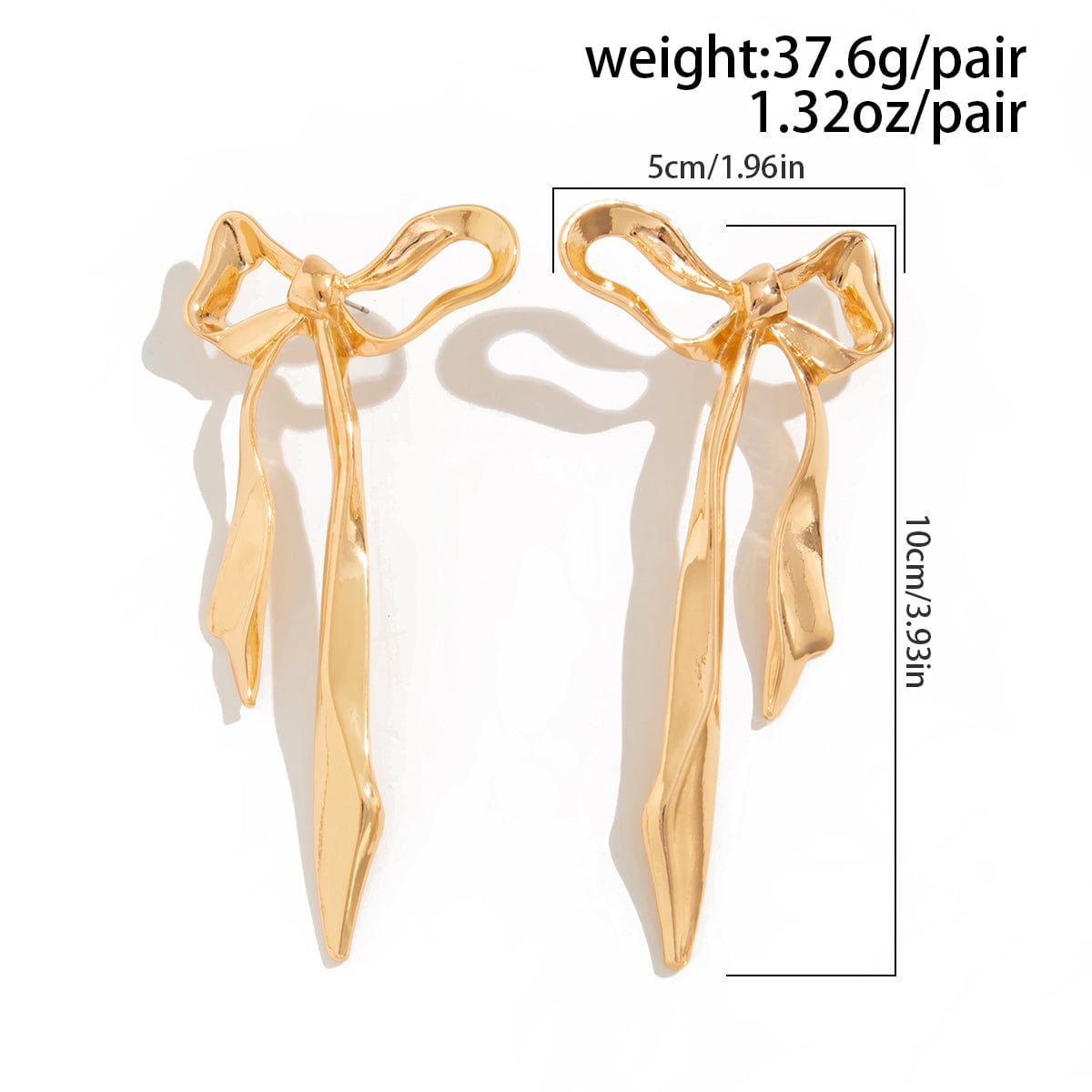 Chic Curved Ribbon Bowknot Stud Earrings - ArtGalleryZen