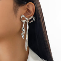 Thumbnail for Chic Curved Ribbon Bowknot Stud Earrings - ArtGalleryZen