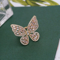 Thumbnail for Chic CZ Inlaid Adjustable Butterfly Ring - ArtGalleryZen