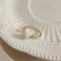 Thumbnail for Chic CZ Inlaid Adjustable Flower Ring - ArtGalleryZen