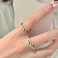 Thumbnail for Chic CZ Inlaid Adjustable Opal Crown Matching Rings - ArtGalleryZen