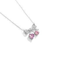 Thumbnail for Chic CZ Inlaid Bowknot Cherry Pendant Necklace - ArtGalleryZen