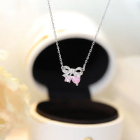 Thumbnail for Chic CZ Inlaid Bowknot Cherry Pendant Necklace - ArtGalleryZen