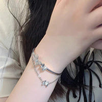 Thumbnail for Chic CZ Inlaid Butterfly Charm Cable Chain Bangle Bracelet - ArtGalleryZen