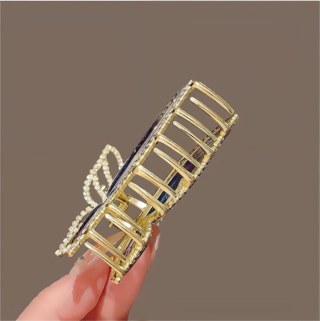 Chic CZ Inlaid Butterfly Chignon Claw Clip Hair Clip - ArtGalleryZen