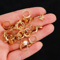 Thumbnail for Chic CZ Inlaid Butterfly Evil Eye Heart Dangle Nose Piercing Hoop Nose Ring - ArtGalleryZen