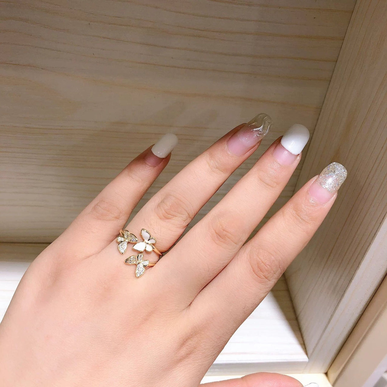 Chic CZ Inlaid Butterfly Ring - ArtGalleryZen