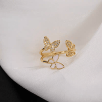 Thumbnail for Chic CZ Inlaid Butterfly Ring - ArtGalleryZen