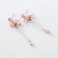 Thumbnail for Chic CZ Inlaid Crystal Heart Dangle Earrings - ArtGalleryZen