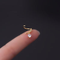 Thumbnail for Chic CZ Inlaid Dangle Nose Piercing Hoop Nose Ring - ArtGalleryZen