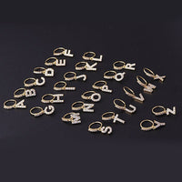Thumbnail for Chic CZ Inlaid Dangling Initial Letter Nose Piercing Nose Hoop - ArtGalleryZen