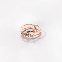 Thumbnail for Chic CZ Inlaid Duo Butterfly Ring - ArtGalleryZen