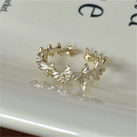 Thumbnail for Chic CZ Inlaid Enamel Butterfly Open Ring - ArtGalleryZen