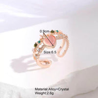 Thumbnail for Chic CZ Inlaid Enamel Floral Opal Heart Ring - ArtGalleryZen
