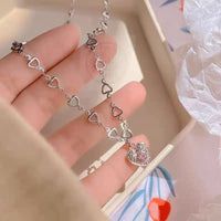 Thumbnail for Chic CZ Inlaid Heart Chain Necklace - ArtGalleryZen