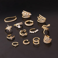 Thumbnail for Chic CZ Inlaid Helix Non Piercing Ear Cuff Earring - ArtGalleryZen