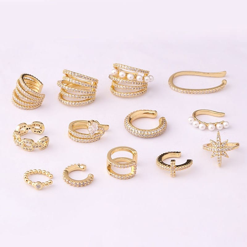 Chic CZ Inlaid Helix Non Piercing Ear Cuff Earring - ArtGalleryZen