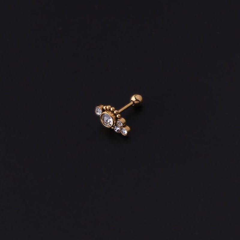 Chic CZ Inlaid Helix Piercing Stud Earring - ArtGalleryZen