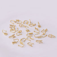 Thumbnail for Chic CZ Inlaid Initial Letter Non Piercing Nose Cuff Nose Ring - ArtGalleryZen