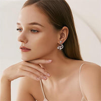 Thumbnail for Chic CZ Inlaid Moon Star Angel Dangle Earrings - ArtGalleryZen