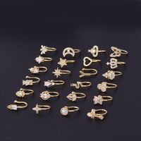 Thumbnail for Chic CZ Inlaid Non Piercing Adjustable Nose Ring - ArtGalleryZen