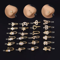 Thumbnail for Chic CZ Inlaid Non Piercing Adjustable Nose Ring - ArtGalleryZen
