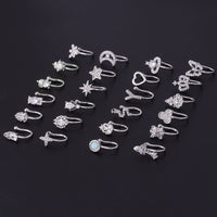 Thumbnail for Chic CZ Inlaid Non Piercing Adjustable Nose Ring - ArtGalleryZen