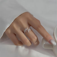 Thumbnail for Chic CZ Inlaid Olive Branch Ring - ArtGalleryZen