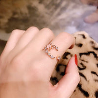Thumbnail for Chic CZ Inlaid Opal Moon Phase Ring - ArtGalleryZen