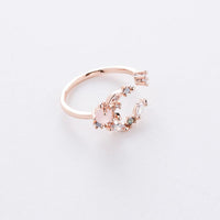 Thumbnail for Chic CZ Inlaid Opal Moon Phase Ring - ArtGalleryZen
