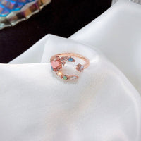 Thumbnail for Chic CZ Inlaid Opal Moon Phase Ring - ArtGalleryZen