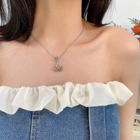 Thumbnail for Chic CZ Inlaid Pink Cherry Pendant Necklace - ArtGalleryZen