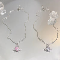Thumbnail for Chic CZ Inlaid Saturn Heart Necklace - ArtGalleryZen