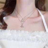 Thumbnail for Chic CZ Inlaid Saturn Heart Necklace - ArtGalleryZen