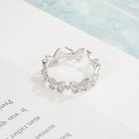 Thumbnail for Chic CZ Inlaid Silver Butterfly Ring - ArtGalleryZen