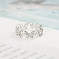 Thumbnail for Chic CZ Inlaid Silver Butterfly Ring - ArtGalleryZen