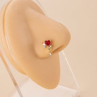 Thumbnail for Chic CZ Inlaid Snake Bat Cloud Floral Cross Heart Nose Piercing Nose Stud - ArtGalleryZen