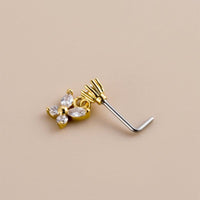 Thumbnail for Chic CZ Inlaid Stainless Steel Butterfly Nose Piercing Nose Stud - ArtGalleryZen