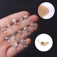Thumbnail for Chic CZ Inlaid Stainless Steel Nose Piercing Nose Stud - ArtGalleryZen