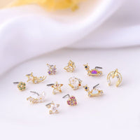Thumbnail for Chic CZ Inlaid Surgical Steel Nose Piercing Nose Stud - ArtGalleryZen