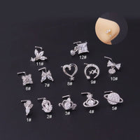 Thumbnail for Chic CZ Inlaid Surgical Steel Nose Piercing Nose Stud - ArtGalleryZen