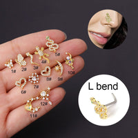 Thumbnail for Chic CZ Inlaid Titanium Nose Piercing Nose Stud - ArtGalleryZen