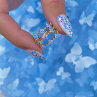 Thumbnail for Chic CZ Opal Inlaid Floral Butterfly Bear Heart Ring - ArtGalleryZen