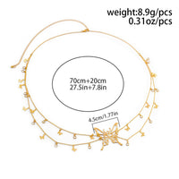 Thumbnail for Chic Dainty Layered Butterfly Crystal Tassel Belly Chain - ArtGalleryZen