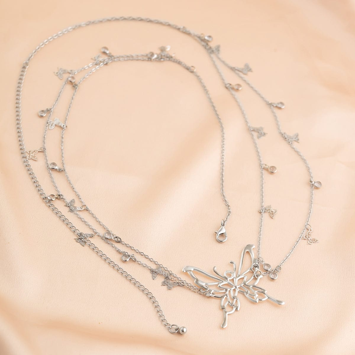 Chic Dainty Layered Butterfly Crystal Tassel Belly Chain - ArtGalleryZen