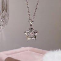 Thumbnail for Chic Dangling Heart Star Necklace - ArtGalleryZen