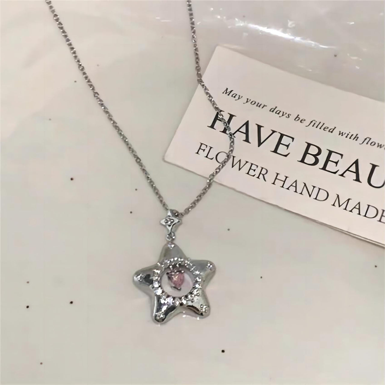 Chic Dangling Heart Star Necklace - ArtGalleryZen