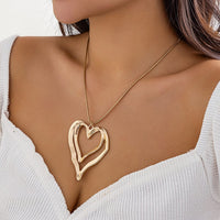 Thumbnail for Chic Double Hollow Heart Pendant Necklace - ArtGalleryZen